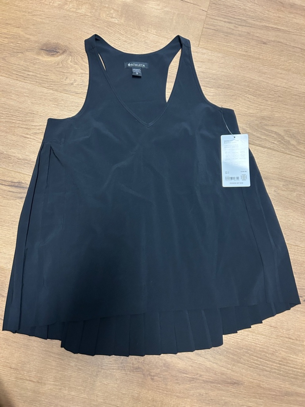 Athleta Black Pleated V-Neck Workout Tank